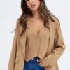Beige Blazer Long Sleeve Tailored Single Breasted -Women Clothing Shop OJ9130BX 33CB STRIPE 1 de05623b 8036 451c bb76 faa735445bd8