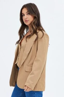 Beige Blazer Long Sleeve Tailored Single Breasted 11 Beige Blazer Long Sleeve Tailored Single Breasted -Women Clothing Shop OJ9130BX 33CB STRIPE 4 6e0bfdc1 149e 43c8 a638 421c21056e7d