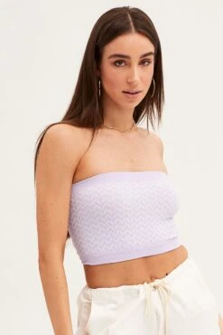 Multi Colour Seamless Bandeau Top -Women Clothing Shop bandeau multi colour seamless bandeau top 33126729547969