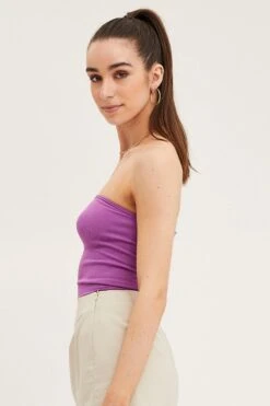 Purple Bandeau Top Seamless -Women Clothing Shop bandeau purple bandeau top seamless 32980805877953