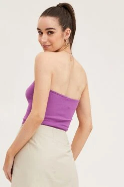 Purple Bandeau Top Seamless -Women Clothing Shop bandeau purple bandeau top seamless 32980805910721