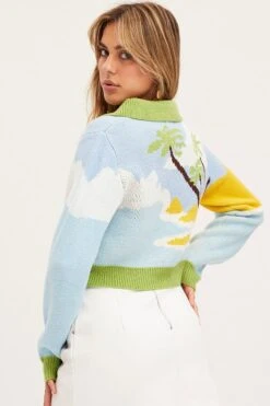 Multi Knit Cardigan Long Sleeve Collared -Women Clothing Shop basic cardigan multi knit cardigan long sleeve collared 32966381109441