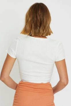 White Crop Cardigan Short Sleeve Waffle -Women Clothing Shop basic cardigan white crop cardigan short sleeve waffle 32965160468673