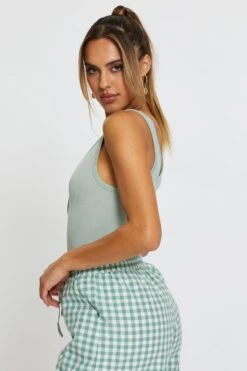 Green Bodysuit Sleeveless Seamless -Women Clothing Shop bodysuit green bodysuit sleeveless seamless 32964891410625