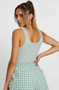 Green Bodysuit Sleeveless Seamless -Women Clothing Shop bodysuit green bodysuit sleeveless seamless 32964891443393