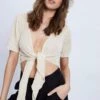 Beige Tie Up Bolero Cardigan -Women Clothing Shop bolero camel tie up bolero cardigan 32965134483649