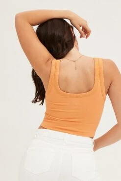 Orange Bralette Seamless Rib 12 Orange Bralette Seamless Rib -Women Clothing Shop bralette orange bralette seamless rib 32964765679809