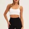 White Bralette Crop Round Neck Seamless -Women Clothing Shop bralette white bralette crop round neck seamless 32980804567233