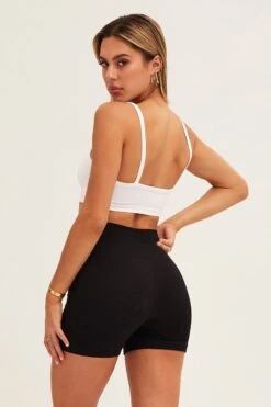 White Bralette Crop Round Neck Seamless -Women Clothing Shop bralette white bralette crop round neck seamless 32980804698305