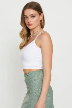 White Bralette Top Seamless Crop -Women Clothing Shop bralette white bralette top seamless crop 32964906516673