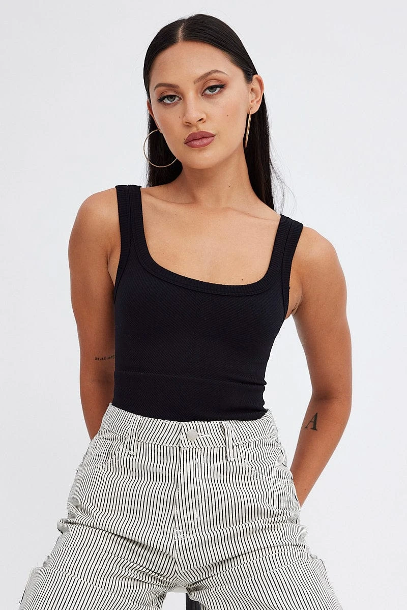 Black Bralette Seamless Rib 3 Black Bralette Seamless Rib