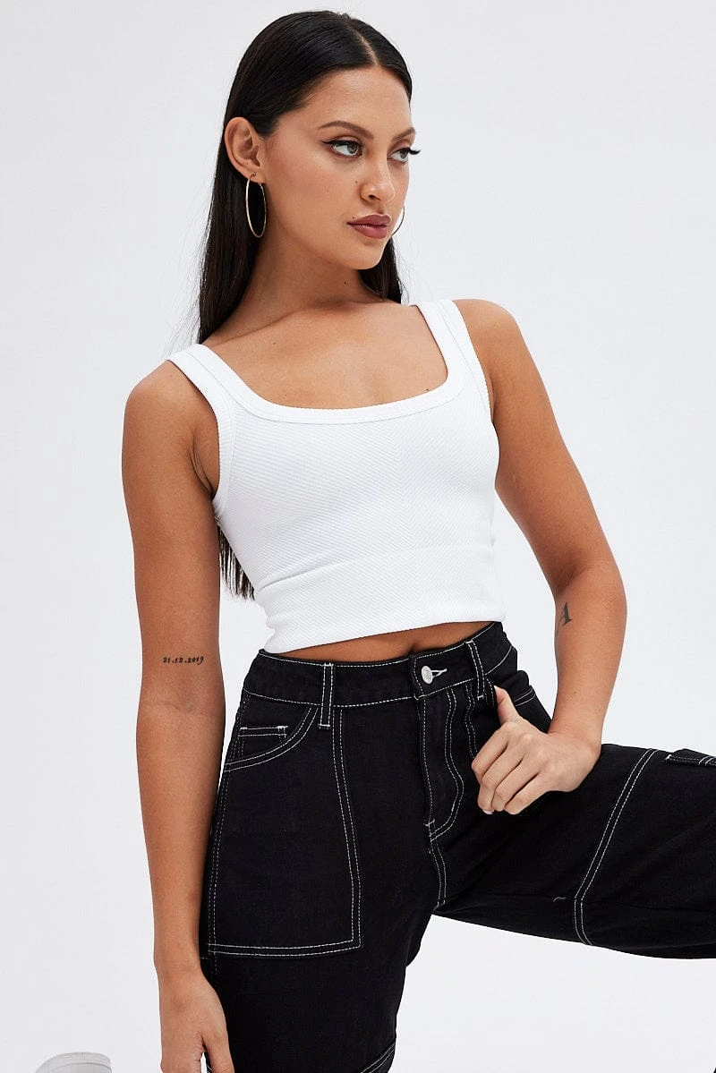 White Bralette Seamless Rib 3 White Bralette Seamless Rib
