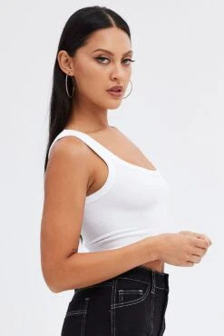 White Bralette Seamless Rib 11 White Bralette Seamless Rib -Women Clothing Shop bs0003 39j white 4