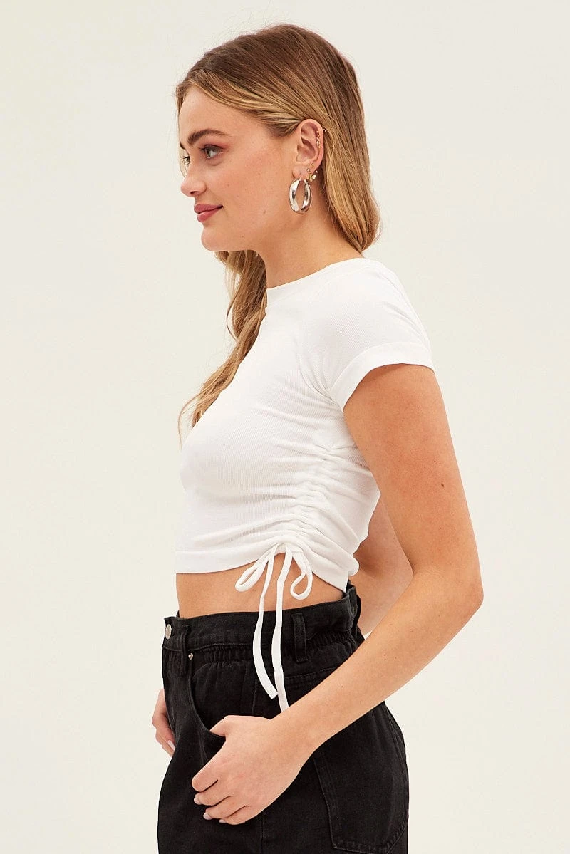 White T Shirt Short Sleeve Crew Neck 6 White T Shirt Short Sleeve Crew Neck - Image 4