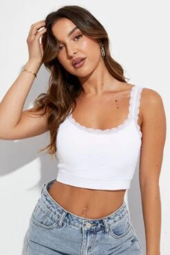 White Bralette Top Seamless 10 White Bralette Top Seamless -Women Clothing Shop bs1039 39j white 3