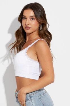 White Bralette Top Seamless 11 White Bralette Top Seamless -Women Clothing Shop bs1039 39j white 4