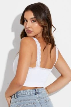 White Bralette Top Seamless 12 White Bralette Top Seamless -Women Clothing Shop bs1039 39j white 5