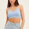 Blue Top Sleeveless Seamless -Women Clothing Shop bs1702 84jb sky blue 1