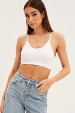 White Top Sleeveless Seamless -Women Clothing Shop bs1702 84jb white 3