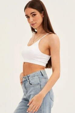 White Top Sleeveless Seamless -Women Clothing Shop bs1702 84jb white 4