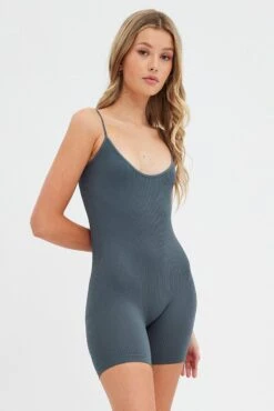 Grey Unitard Seamless Activewear -Women Clothing Shop bs1748a 39j charcoal 4