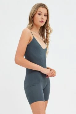 Grey Unitard Seamless Activewear -Women Clothing Shop bs1748a 39j charcoal 5