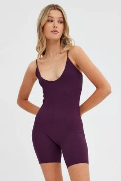 Purple Unitard Seamless Activewear -Women Clothing Shop bs1748a 39j plum 3