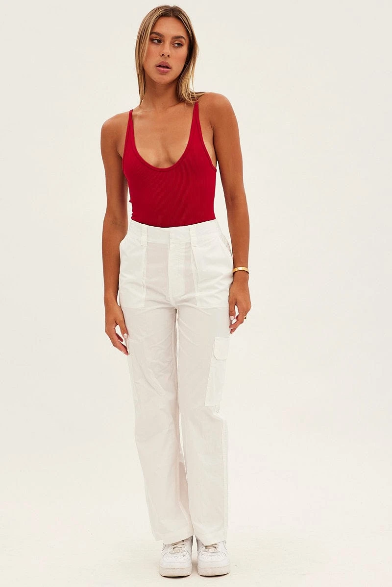 Red Bodysuit Scoop Neck Seamless 6 Red Bodysuit Scoop Neck Seamless - Image 4