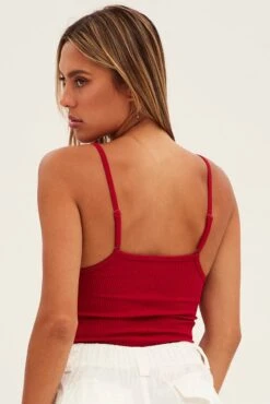 Red Bodysuit Scoop Neck Seamless 14 Red Bodysuit Scoop Neck Seamless -Women Clothing Shop bs1792 84j red 6