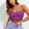Purple Singlet Top Seamless -Women Clothing Shop bs1916 39j magenta 1