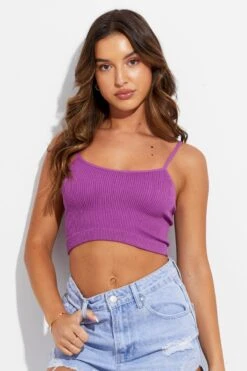 Purple Singlet Top Seamless -Women Clothing Shop bs1916 39j magenta 3