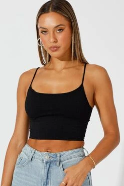 Black Bralette Round Neck Seamless