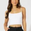 White Bralette Round Neck Seamless