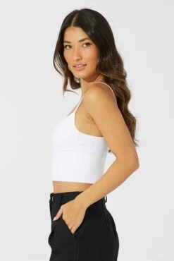 White Bralette Round Neck Seamless 11 White Bralette Round Neck Seamless -Women Clothing Shop bs2197 84j white 4