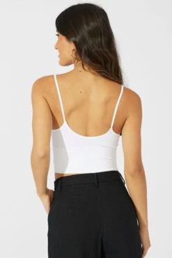 White Bralette Round Neck Seamless 12 White Bralette Round Neck Seamless -Women Clothing Shop bs2197 84j white 5