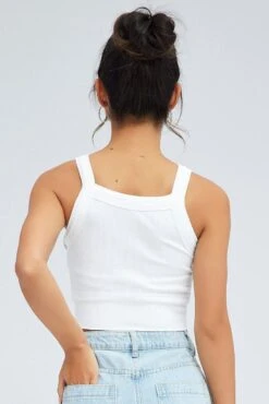 White Singlet Top Seamless -Women Clothing Shop bs2199 39j white 5