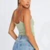 Green Singlet Top Round Neck Supersoft -Women Clothing Shop bs2341 84j sage 1