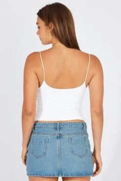 White Singlet Top Round Neck Supersoft -Women Clothing Shop bs2341 84j white 5