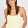 Yellow Singlet Top Round Neck Supersoft