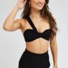 Black Bralette Twist One Shoulder Seamless 1 Black Bralette Twist One Shoulder Seamless -Women Clothing Shop bs2347 39jb black 1