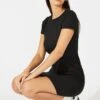 Black Supersoft Dress Short Sleeve Crew Neck