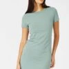 Green Supersoft Dress Short Sleeve Crew Neck 2 Green Supersoft Dress Short Sleeve Crew Neck -Women Clothing Shop bs5160b 84j sage 1