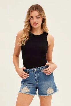 Black Bodysuit Seamless Sleeveless