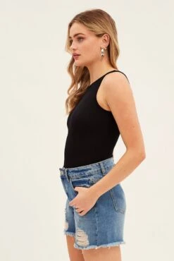 Black Bodysuit Seamless Sleeveless 11 Black Bodysuit Seamless Sleeveless -Women Clothing Shop bs8308 39j black 4