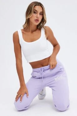 Purple Track Pants High Rise Jogger -Women Clothing Shop bt1113hx 84p lilac 2