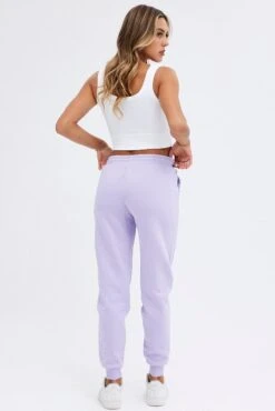 Purple Track Pants High Rise Jogger -Women Clothing Shop bt1113hx 84p lilac 5