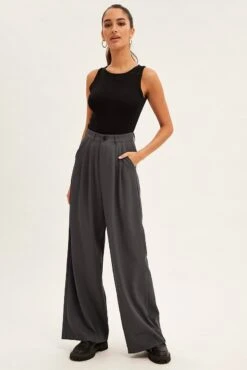 Grey Wide Leg Pants