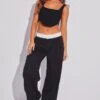 Black Low Rise Wide Leg Pants -Women Clothing Shop bt12323 f4 black 1