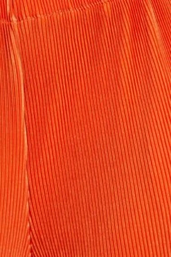 Orange Plisse Pants -Women Clothing Shop bt12595x f4 orange 6