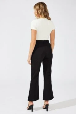 Black Wide Leg Pants High Rise Workwear -Women Clothing Shop bt1332 38pb black 5